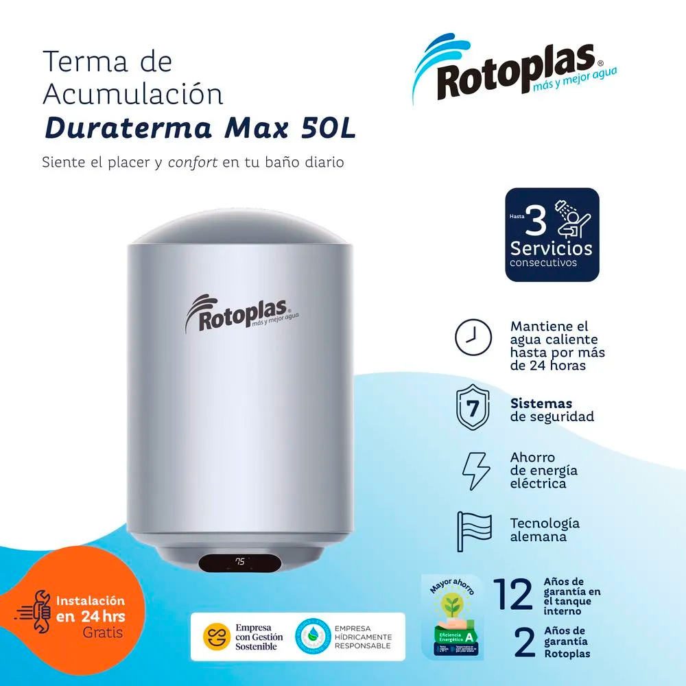 TERMA DE ACUMULACION ROTOPLAS DURATERMA MAX 50L - 3