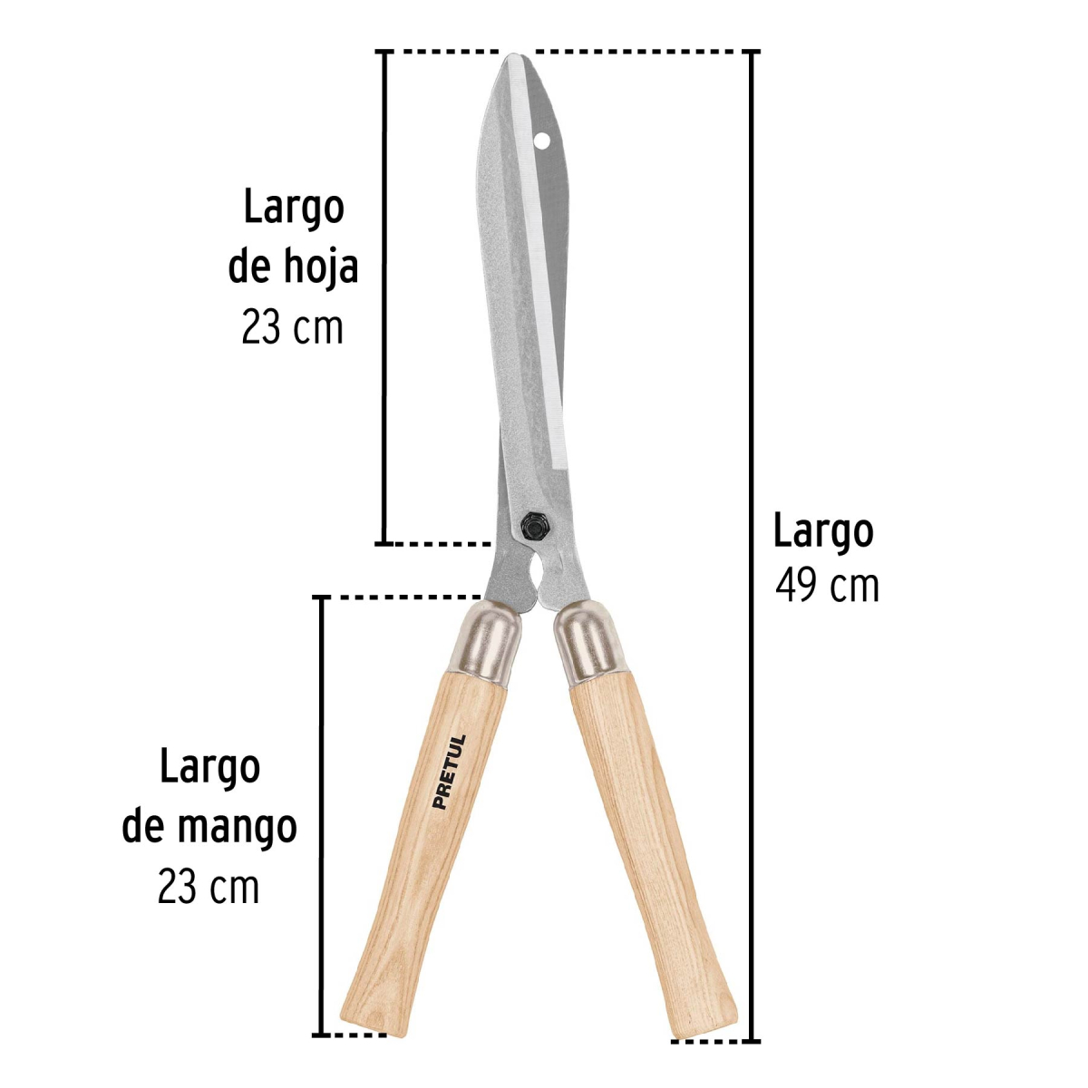 TIJERA PARA PODA 48 CM MANGOS DE MADERA, PRETUL T-19P - 3