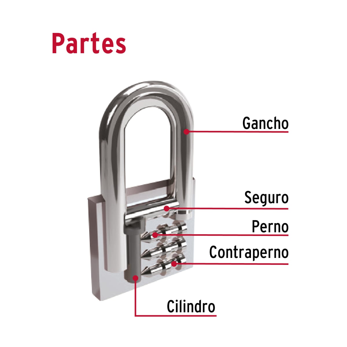 CANDADO DE HIERRO 25 MM ARCO CORTO HERMEX CH-25 - 3