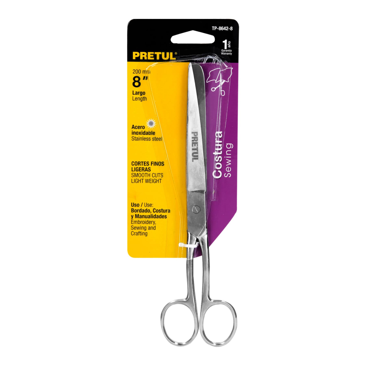 TIJERA PARA COSTURA 8' ACERO INOXIDABLE PRETUL TP-8642-8 - 2
