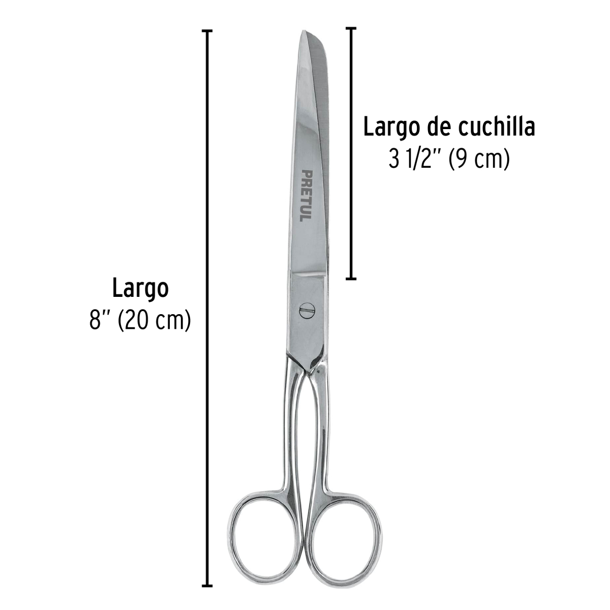 TIJERA PARA COSTURA 8' ACERO INOXIDABLE PRETUL TP-8642-8 - 5