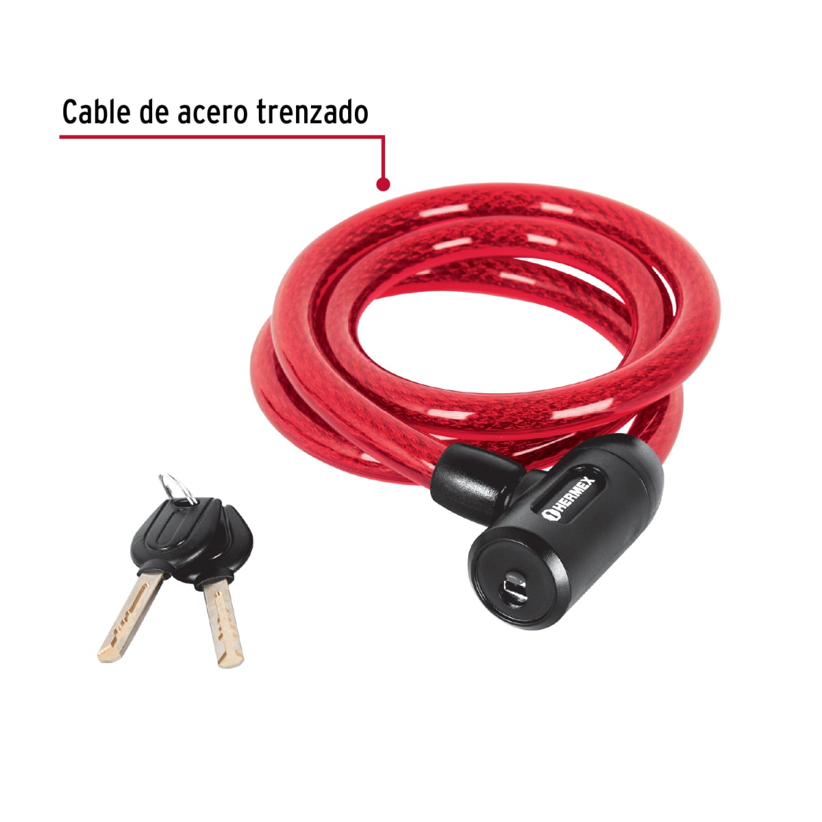 CANDADO DE CABLE CON LLAVE 15MM X 1.20 M HERMEX CB-15 - 3