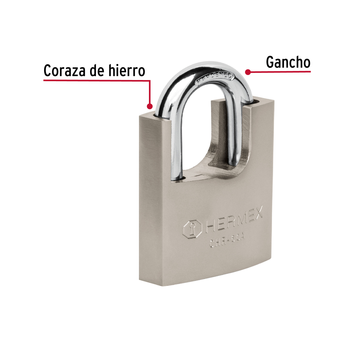 CANDADO ACORAZADO 60 MM ANTIGANZÚA HERMEX CHR-60A - 3
