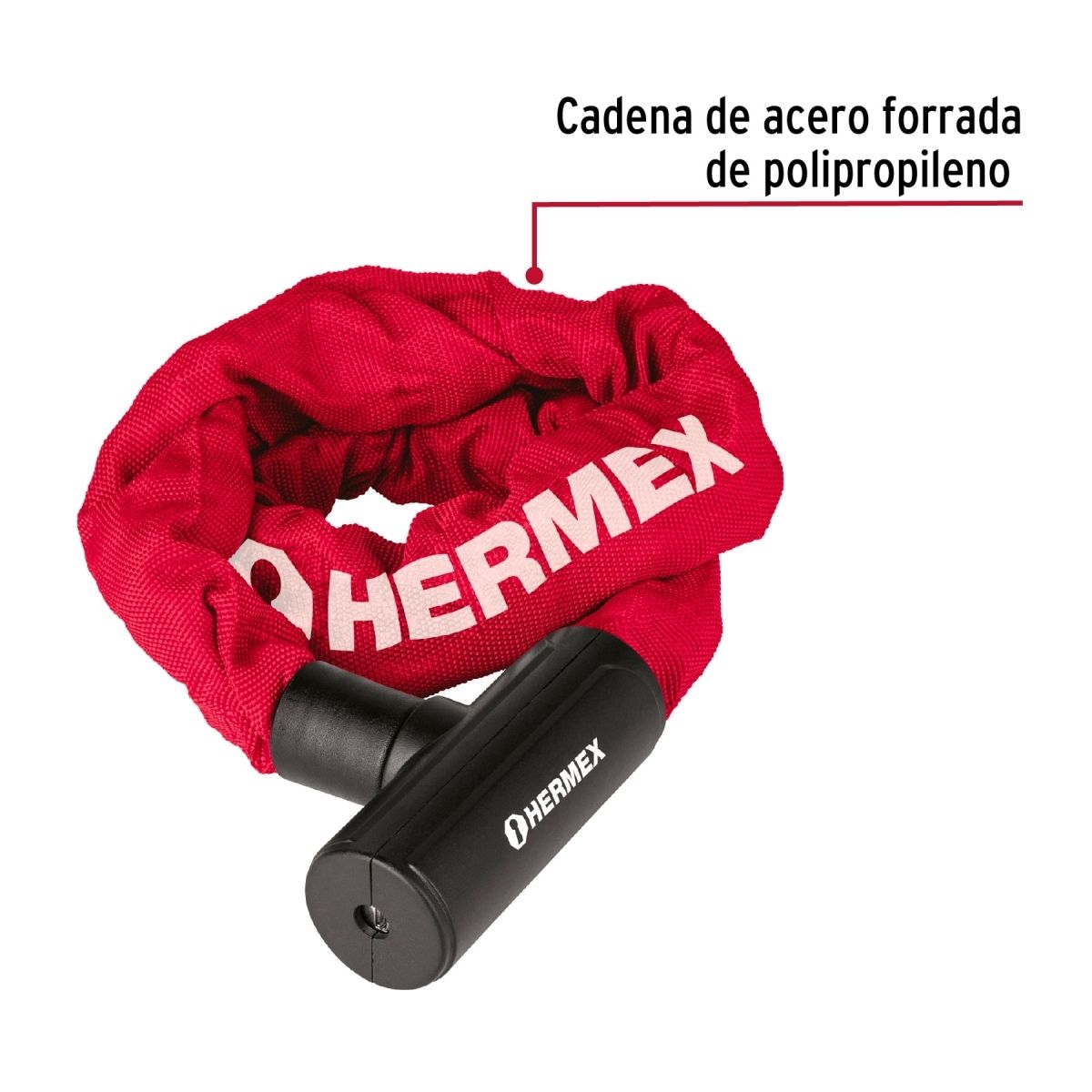 CANDADO CON CADENA FORRADA DE 10 MM HERMEX CB-90 - 2