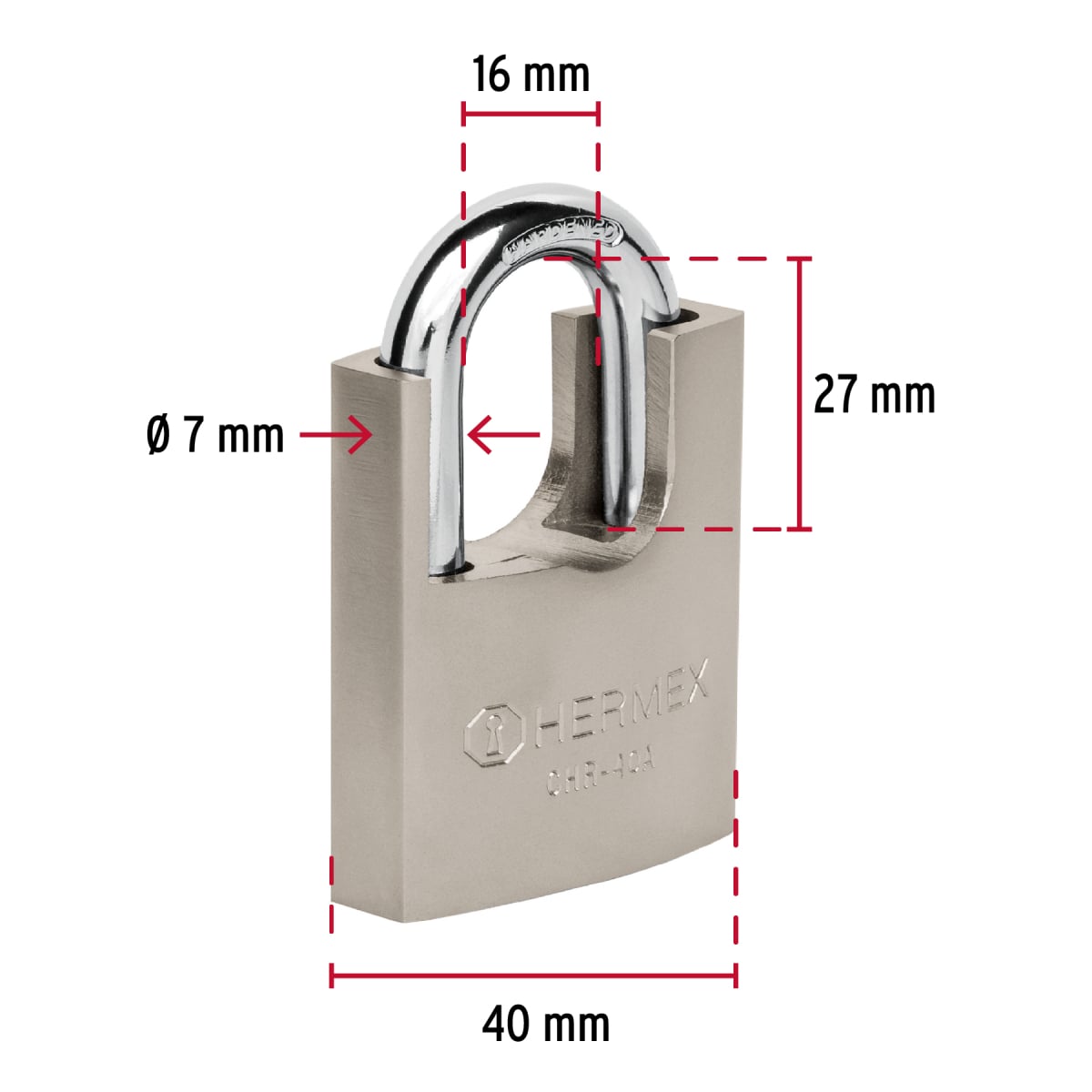 CANDADO ACORAZADO 40 MM ANTIGANZÚA HERMEX CHR-40A - 2