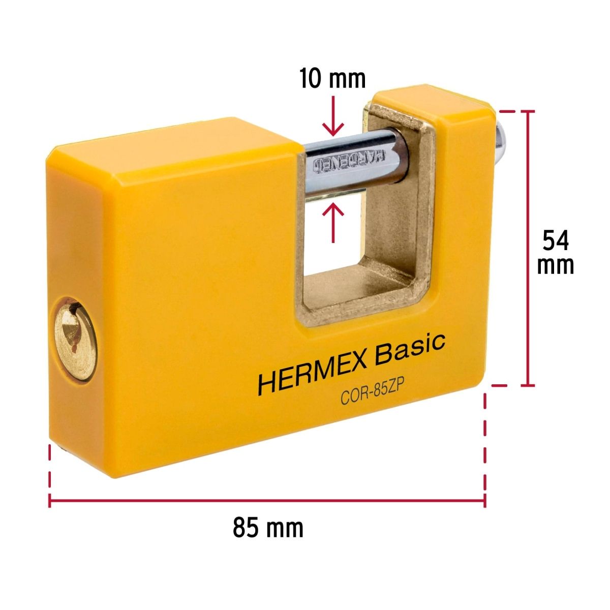 CANDADO ANTIPALANCA 85 MM METÁLICO HERMEX BASIC COR-85ZP - 3