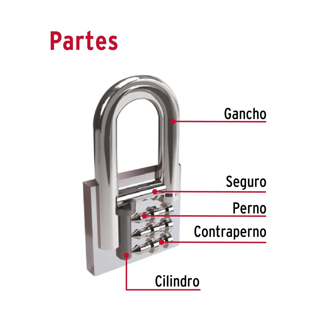 CANDADO DE HIERRO 45 MM ARCO CORTO HERMEX CH-45 - 3