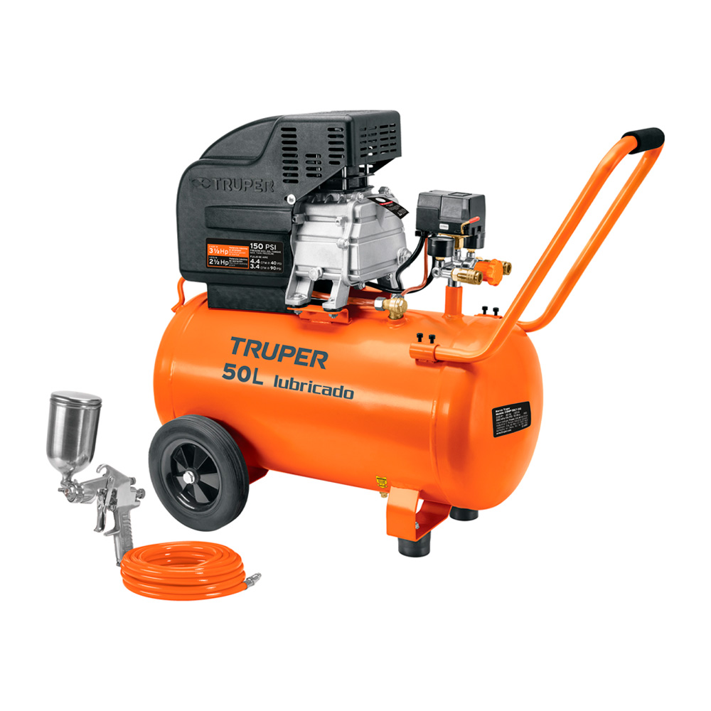 KIT DE COMPRESORA 50 L 220V/60 HZ PIPI-420 Y MANGUERA TRUPER - 1