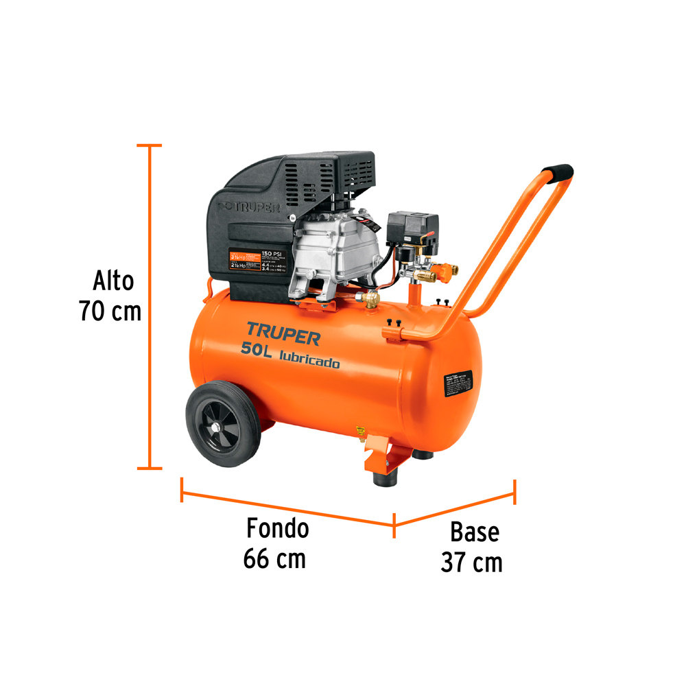 KIT DE COMPRESORA 50 L 220V/60 HZ PIPI-420 Y MANGUERA TRUPER - 3