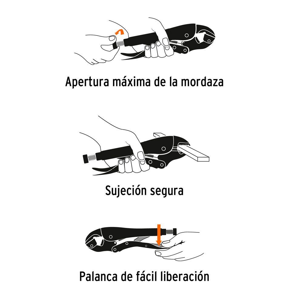 ALICATE DE PRESIÓN 12' MORDAZA RECTA TRUPER - 2