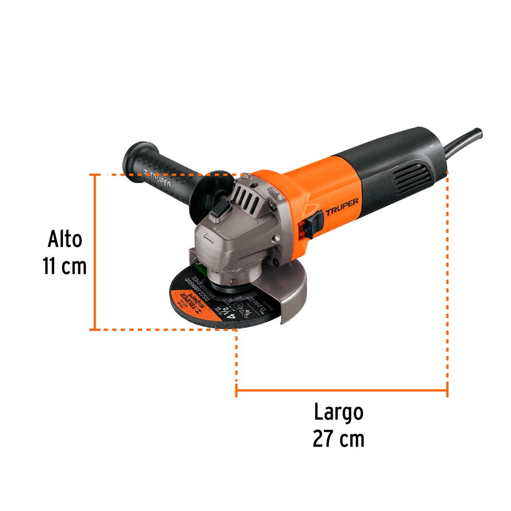 AMOLADORA PROFESIONAL 4-1/2' DE 800 W 220 V TRUPER - 3
