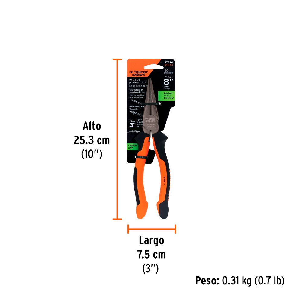 ALICATE DE PUNTA Y CORTE 8' MANGO COMFORT GRIP TRUPER EXPERT - 5