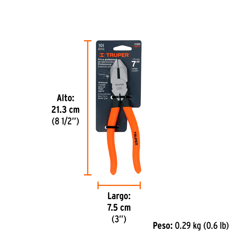 ALICATE UNIVERSAL PROFESIONAL 7' MANGO DE PVC TRUPER - 5