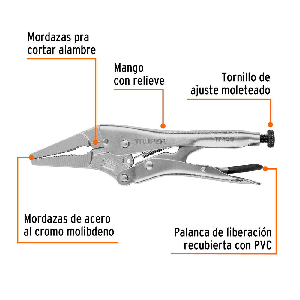 ALICATE DE PRESIÓN 9' PUNTA LARGA TRUPER - 2