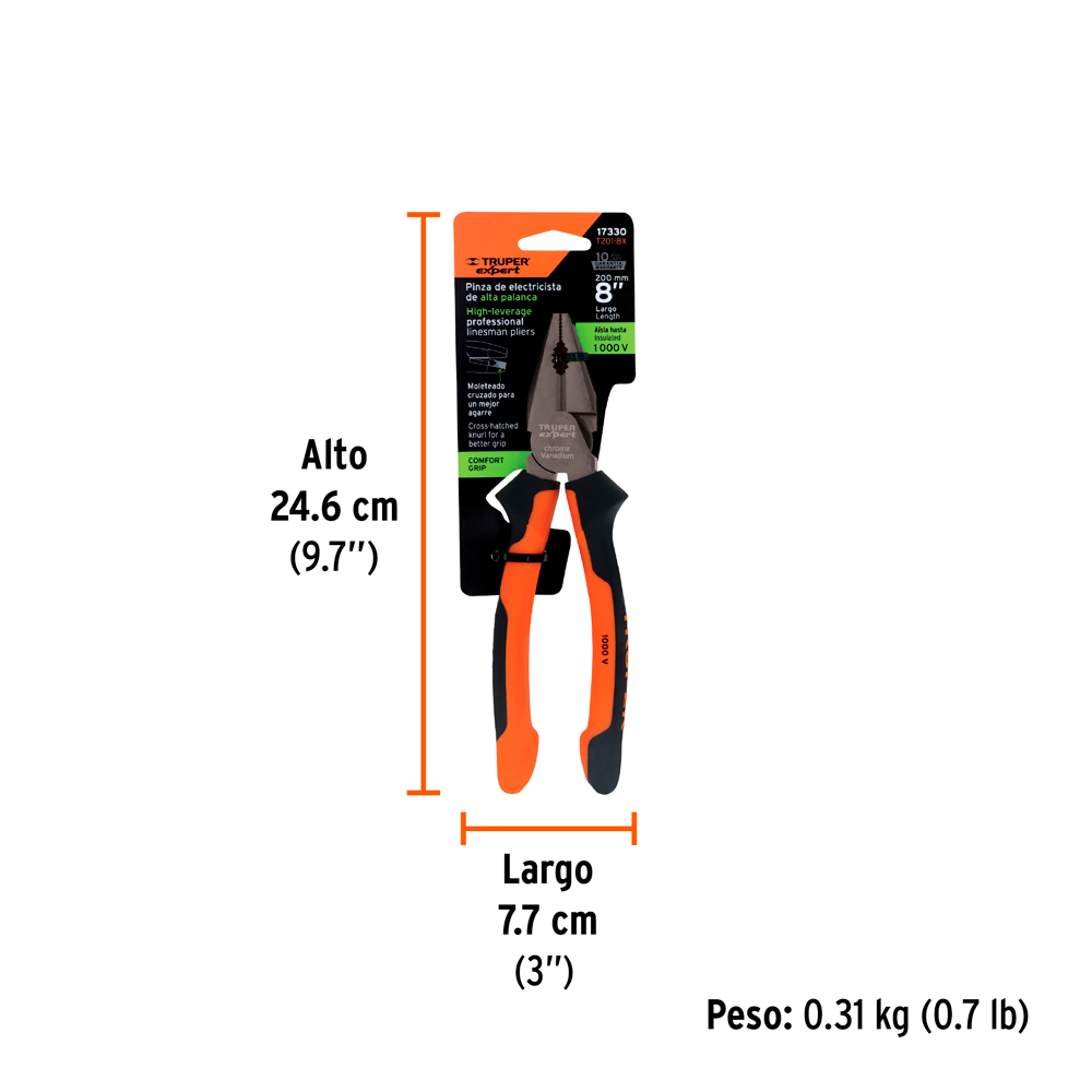 ALICATE UNIVERSAL 8' MANGO COMFORT GRIP TRUPER EXPERT - 5