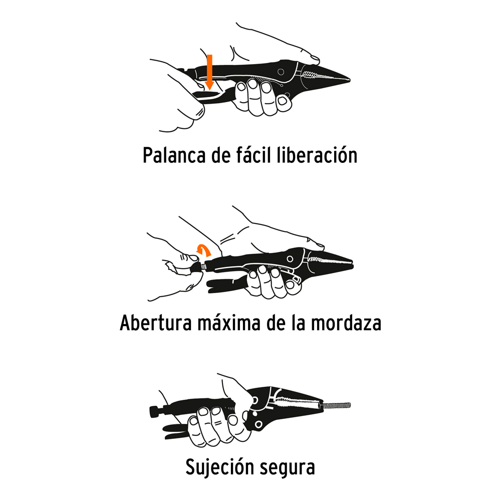 ALICATE DE PRESIÓN 4' PUNTA LARGA TRUPER - 2