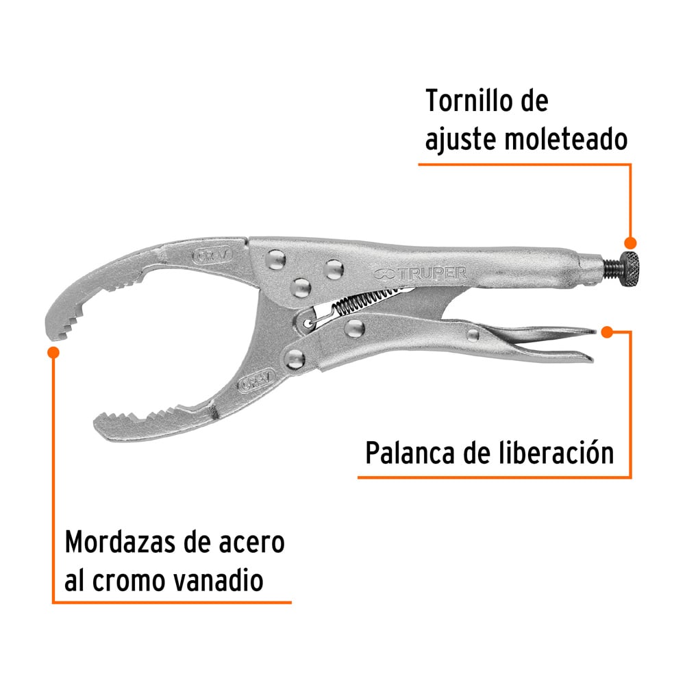 ALICATE DE PRESIÓN 9' PARA FILTROS DE ACEITE TRUPER - 2