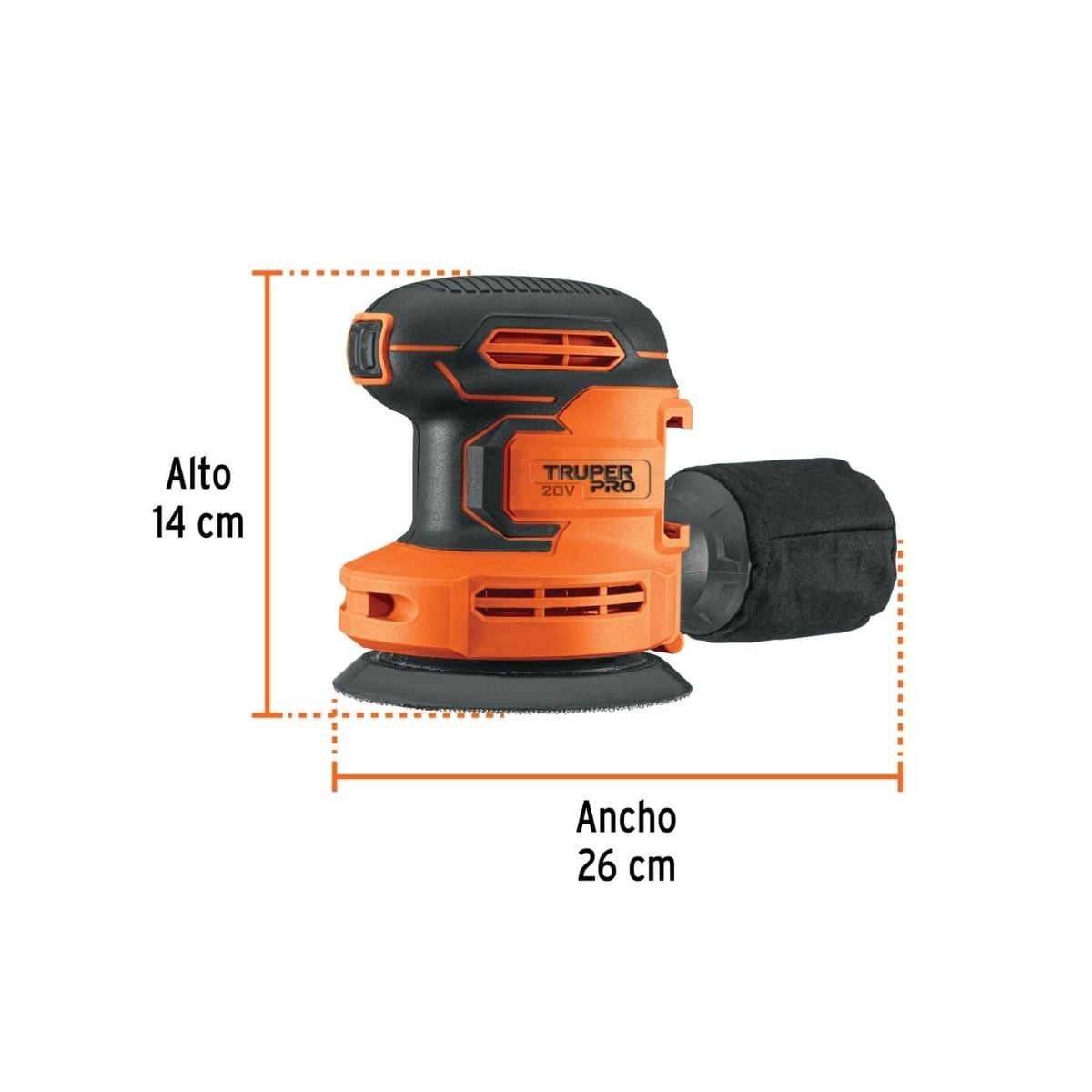 LIJADORA ROTO-ORBITAL 5' 20V SIN BATERIA TRUPER LIRI-20AS - 3