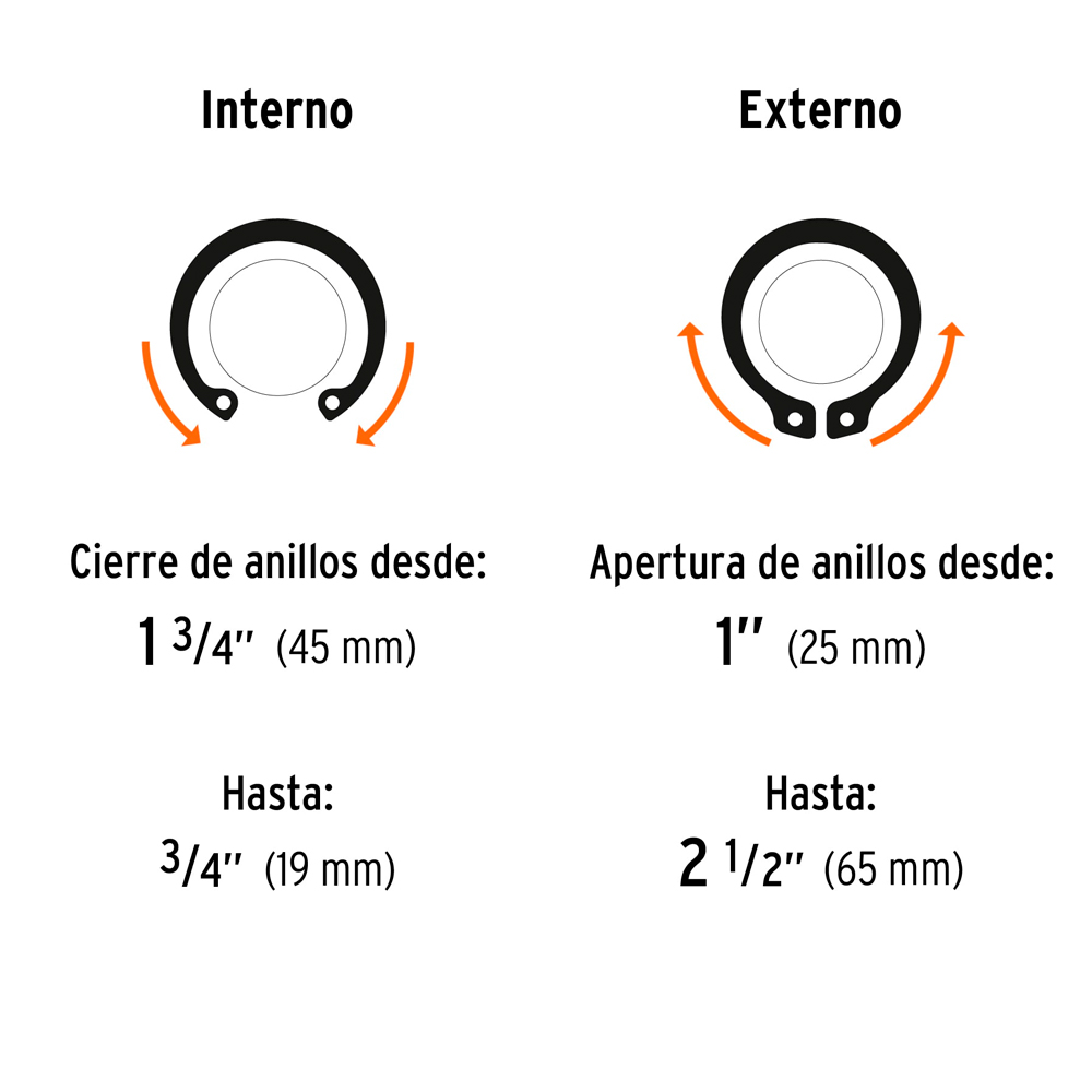 ALICATE PARA ANILLOS DE RETENCIÓN 6' 4 CABEZAS INTERCAMBIABLES - 3