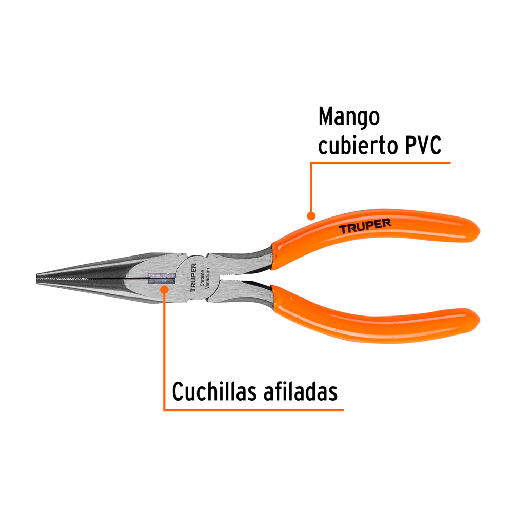 ALICATE DE PUNTA Y CORTE 7' MANGO DE PVC TRUPER - 2