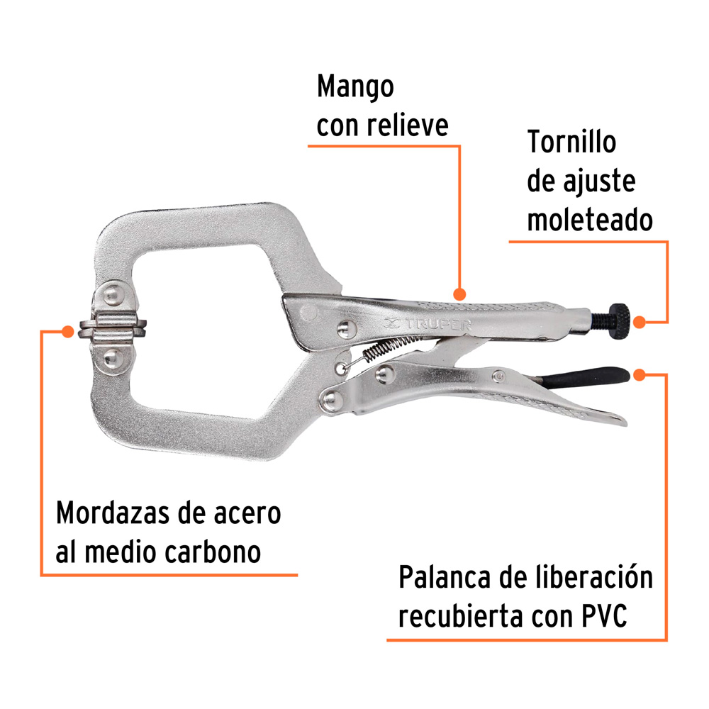 ALICATE DE PRESIÓN 6' TIPO 'C' CON MORDAZA AUTOAJUSTABLE - 2
