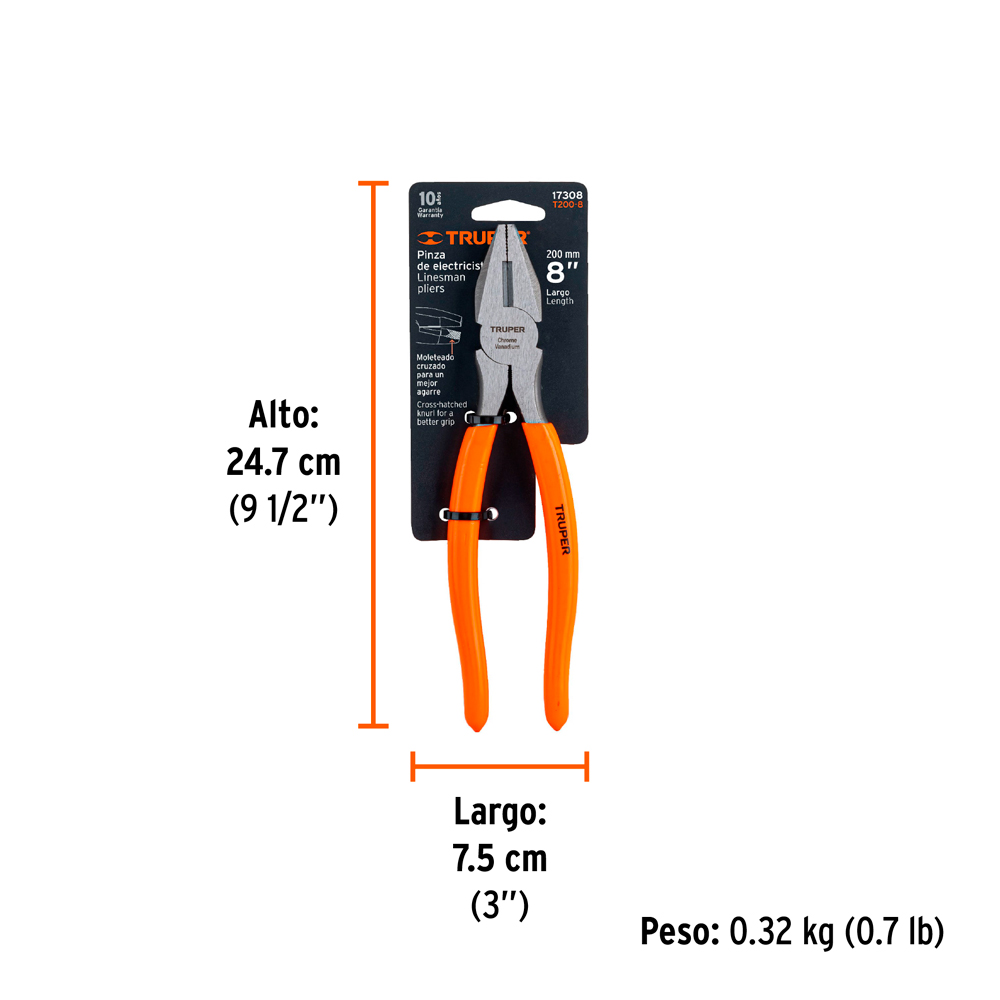 ALICATE UNIVERSAL 8' MANGO DE PVC TRUPER - 5
