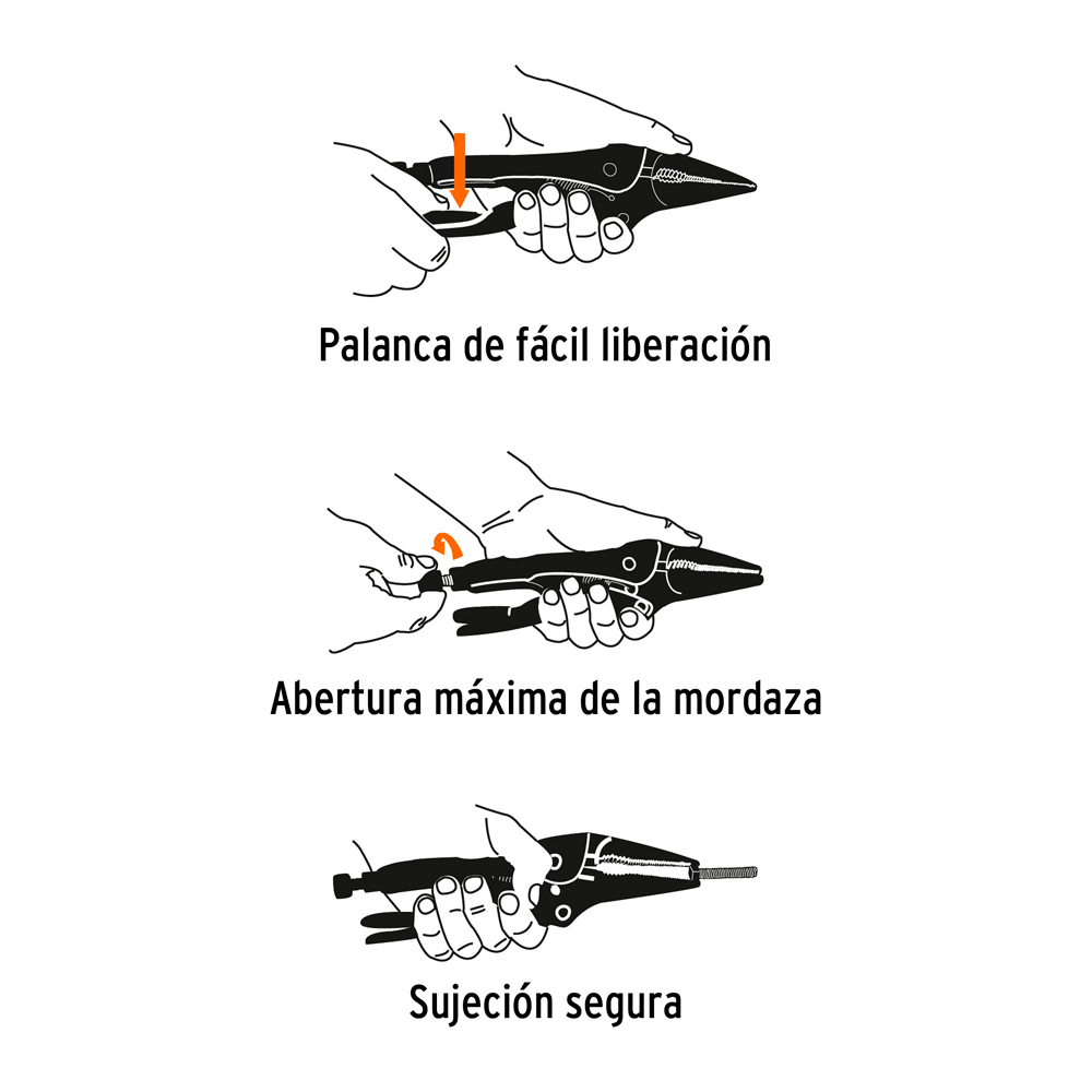 ALICATE DE PRESIÓN 6' PUNTA LARGA TRUPER - 2