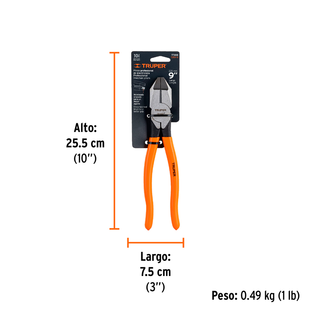 ALICATE UNIVERSAL PROFESIONAL 9' MANGO DE PVC TRUPER - 5