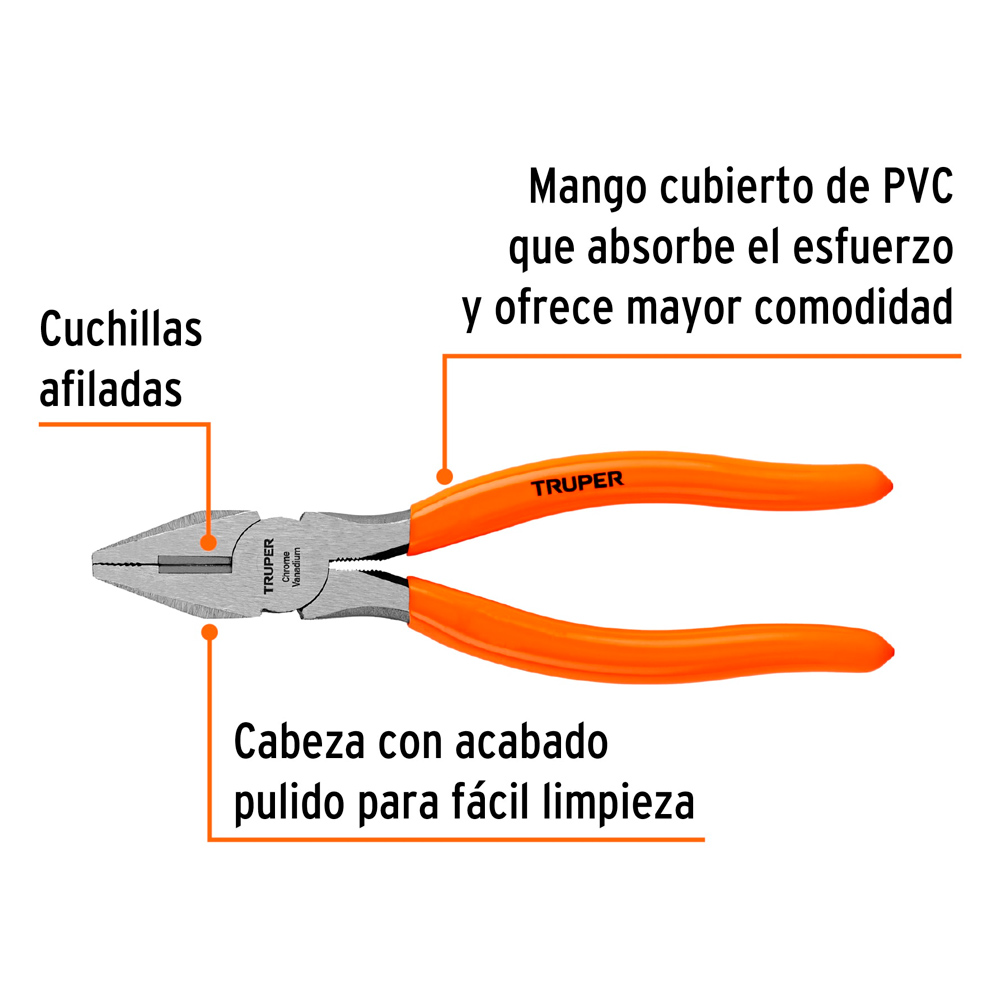 ALICATE UNIVERSAL 7' MANGO DE PVC TRUPER - 2