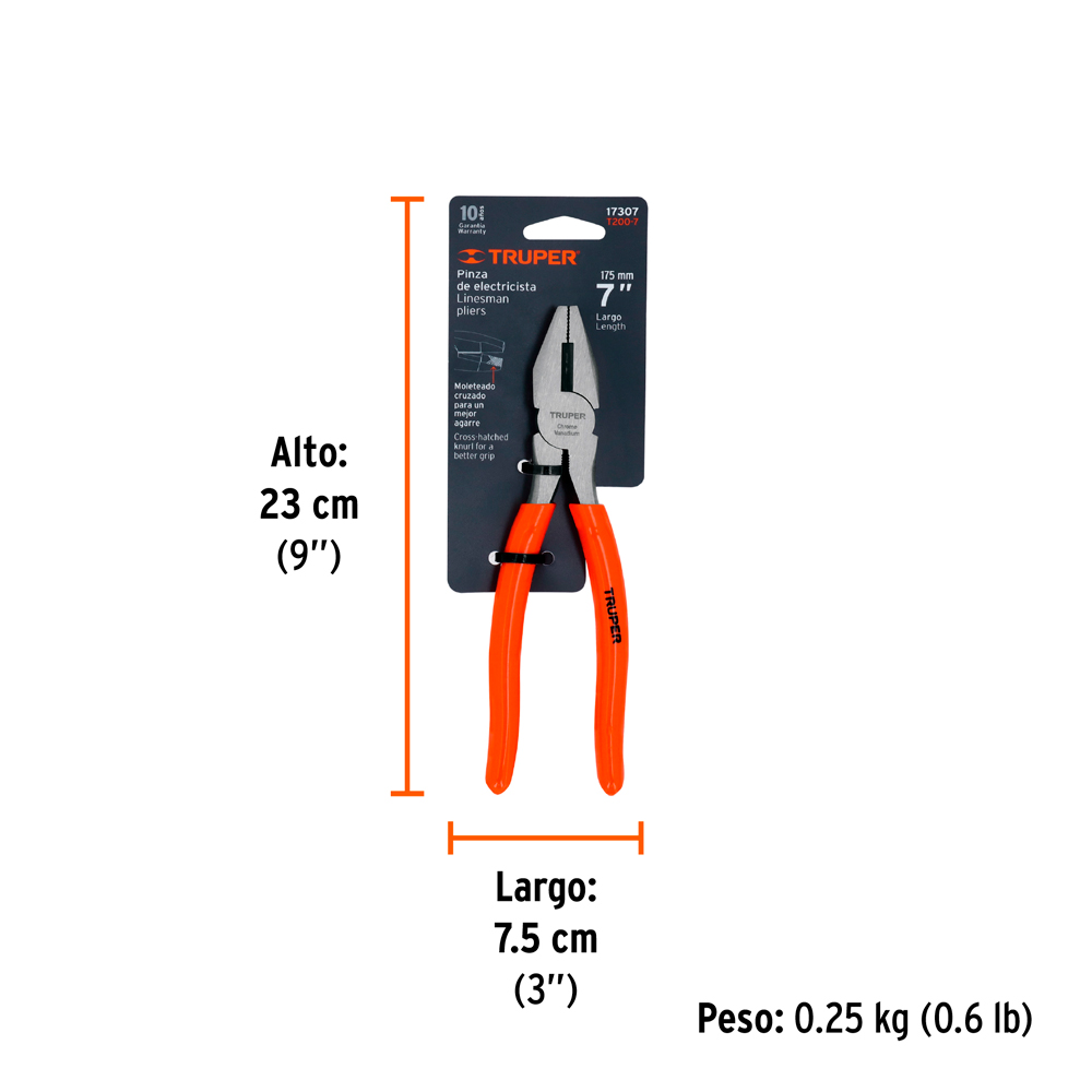 ALICATE UNIVERSAL 7' MANGO DE PVC TRUPER - 5