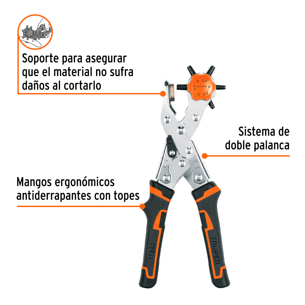 ALICATE SACABOCADOS 9' MANGO DE PVC TRUPER - 2