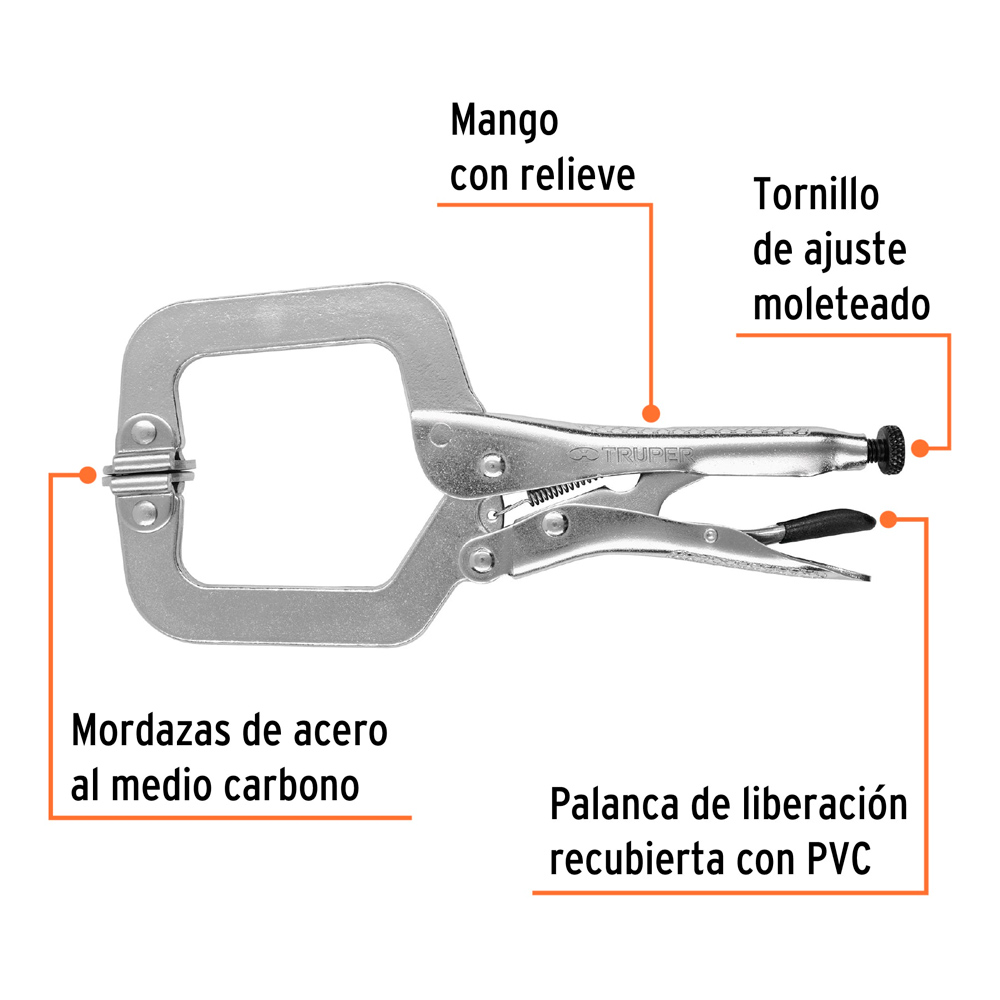 ALICATE DE PRESIÓN 9' TIPO 'C' CON MORDAZA AUTOAJUSTABLE - 2