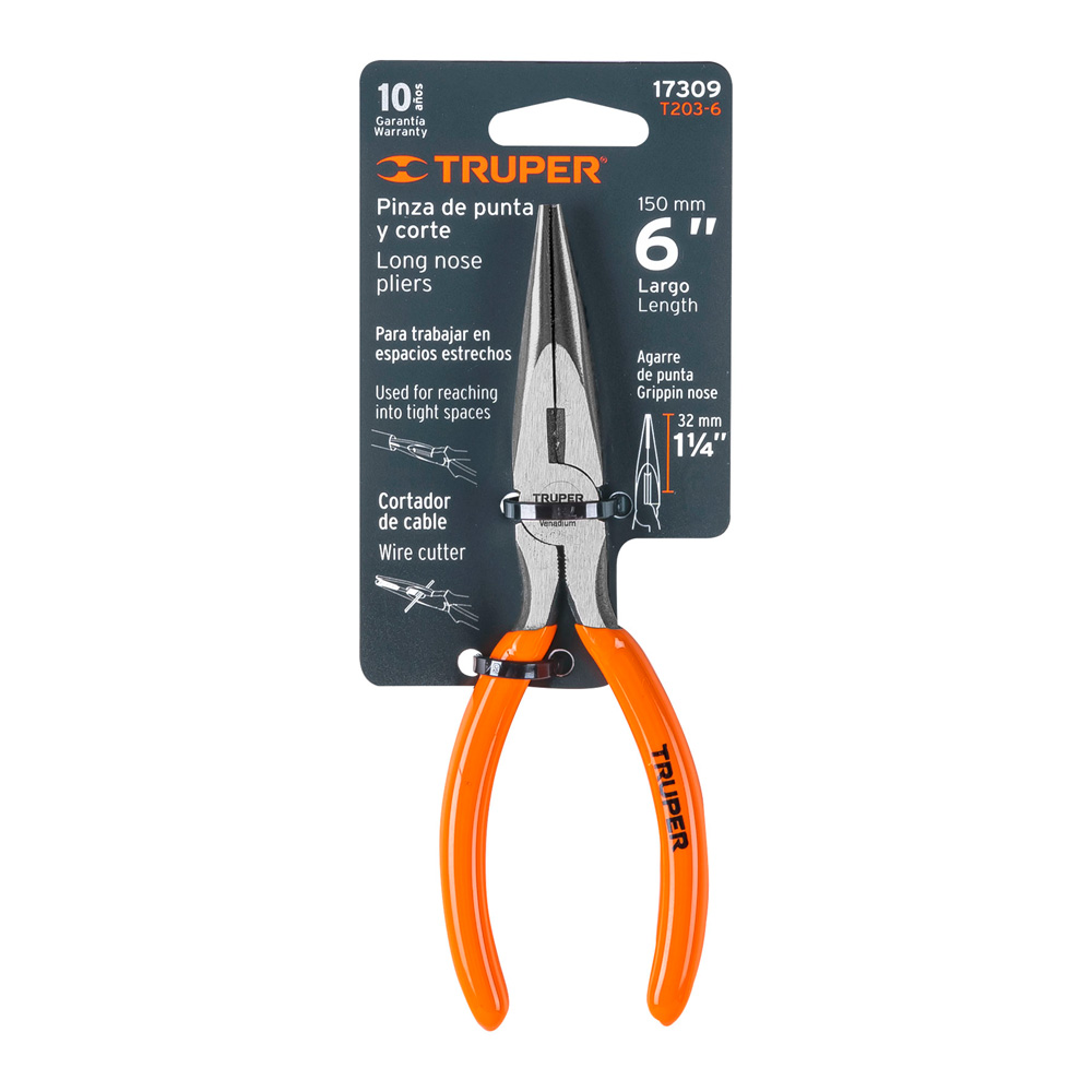 ALICATE DE PUNTA Y CORTE 6' MANGO DE PVC TRUPER - 4