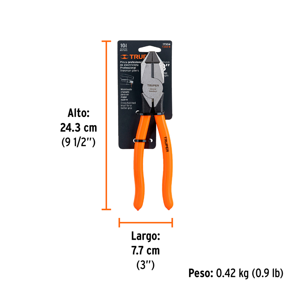 ALICATE UNIVERSAL PROFESIONAL 8' MANGO DE PVC TRUPER - 5