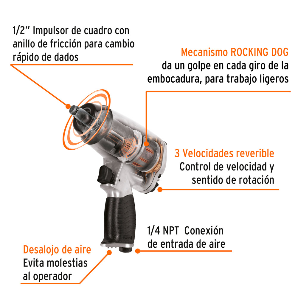 KIT DE LLAVE DE IMPACTO 1/2' CON ESTUCHE PLÁSTICO TRUPER - 3