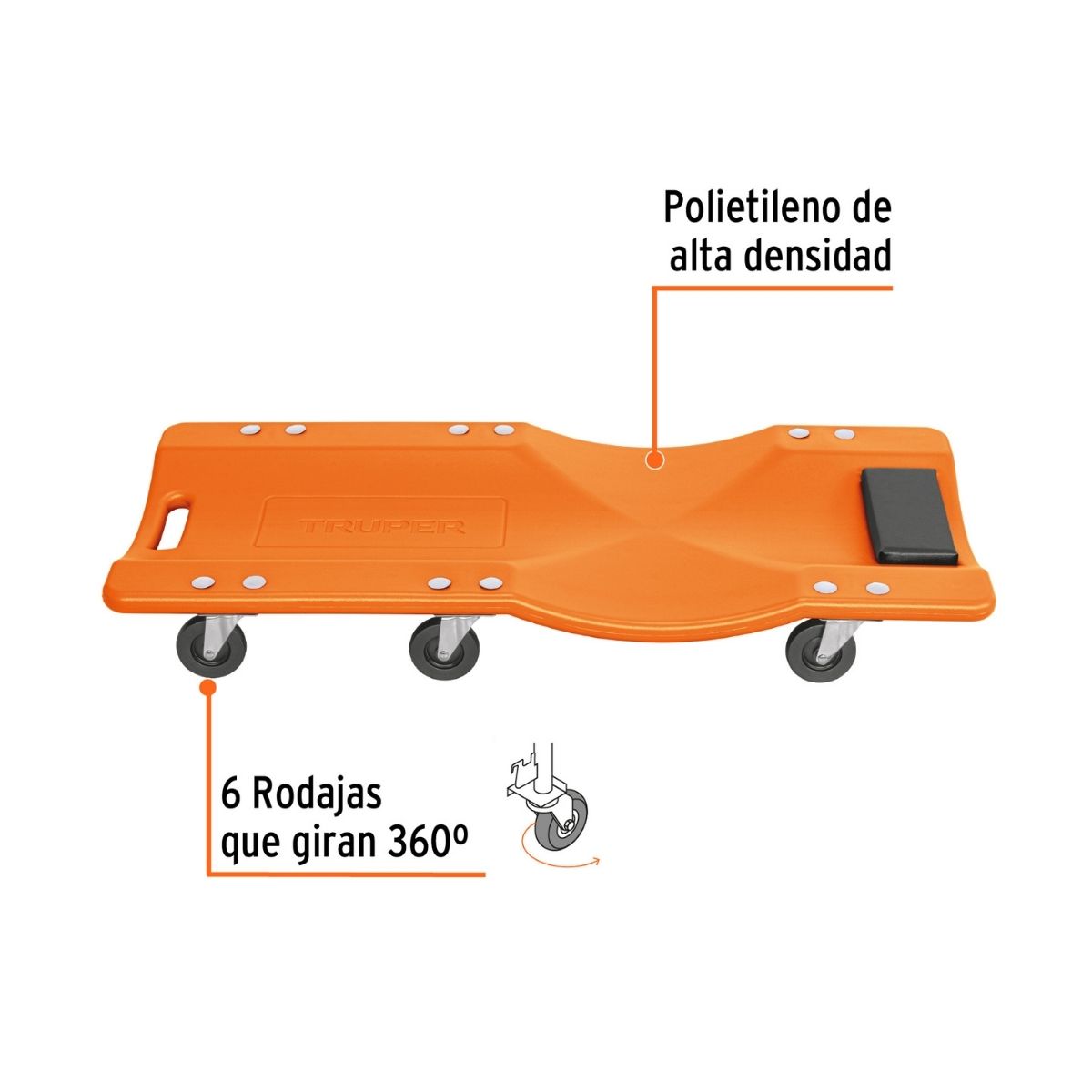CAMA DE PLÁSTICO 36' PARA MECÁNICO, TRUPER - 3