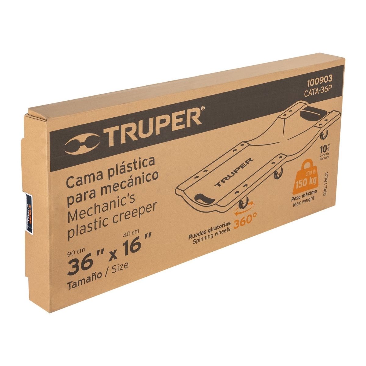 CAMA DE PLÁSTICO 36' PARA MECÁNICO, TRUPER - 4