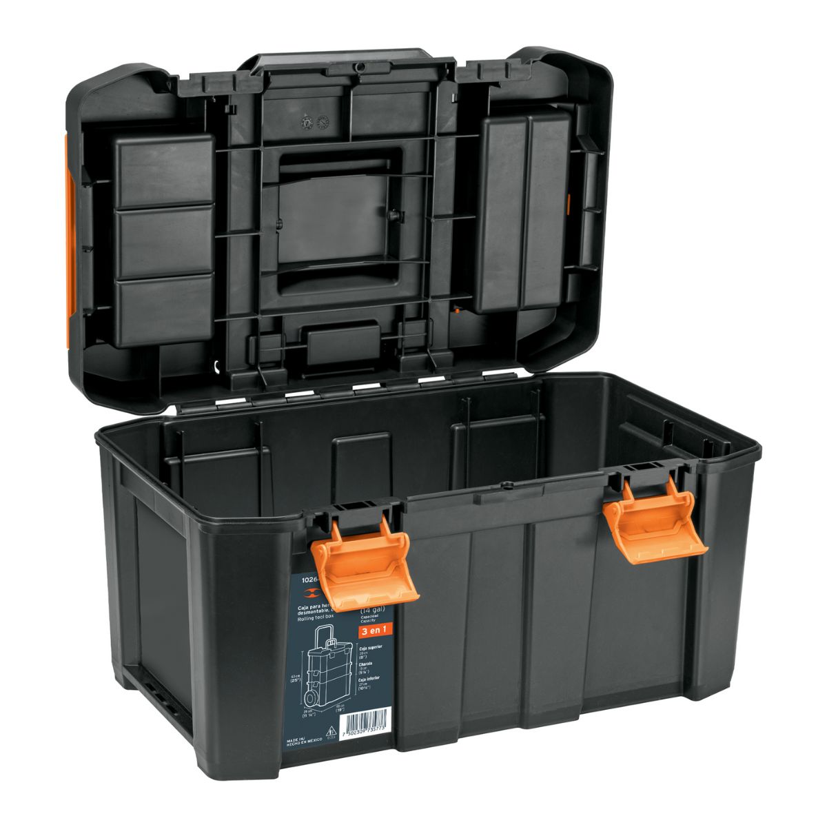CAJA PARA HERRAMIENTAS 3 EN 1 CON RUEDAS CHP-1925R TRUPER - 6