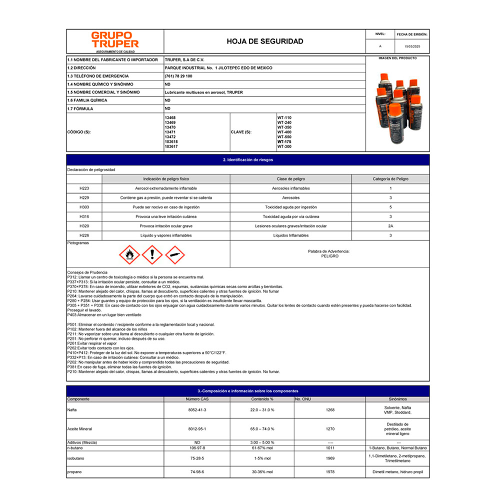 ACEITE AFLOJATODO EN AEROSOL DE 400 ML TRUPER - 3