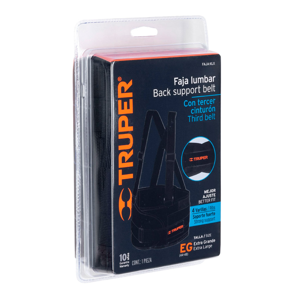 FAJA LUMBAR CON TERCER CINTURÓN TALLA XG TRUPER - 2