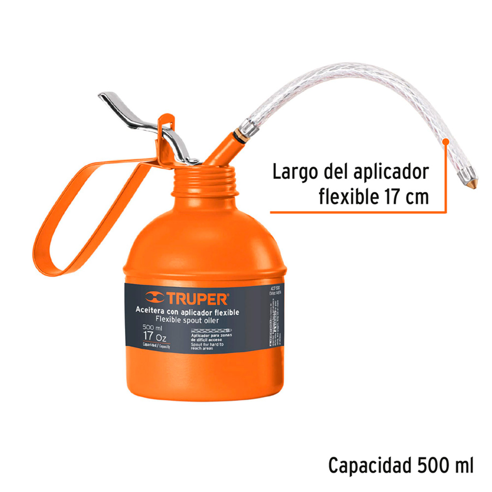 ACEITERA DE 500 ML (17 OZ) CON APLICADOR FLEXIBLE TRUPER - 3