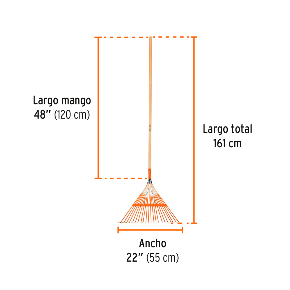 ESCOBA RECTA METÁLICA CON 22 DIENTES TRUPER EMX-22 - 2