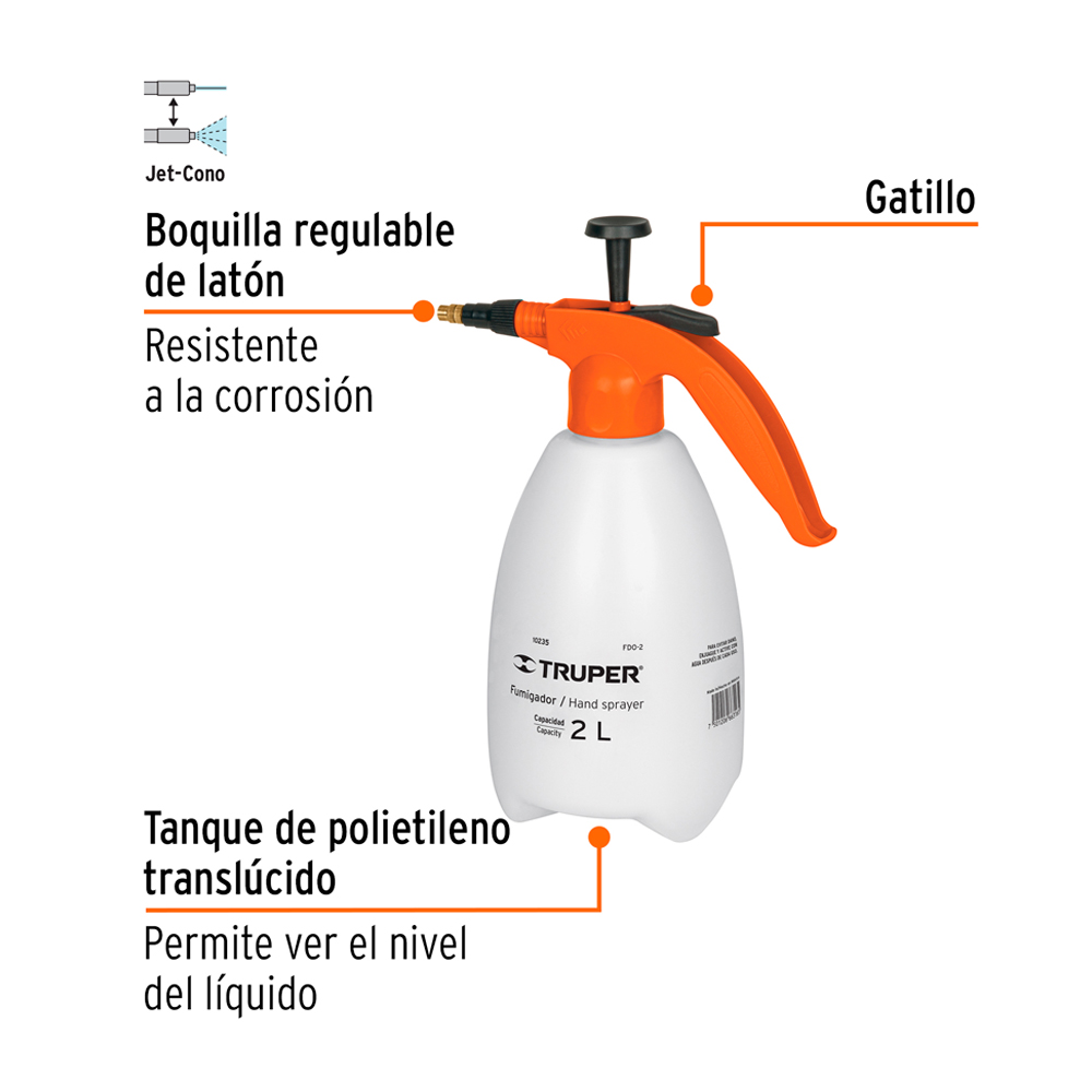 FUMIGADOR DE 2 LITROS DOMÉSTICO TRUPER - 2