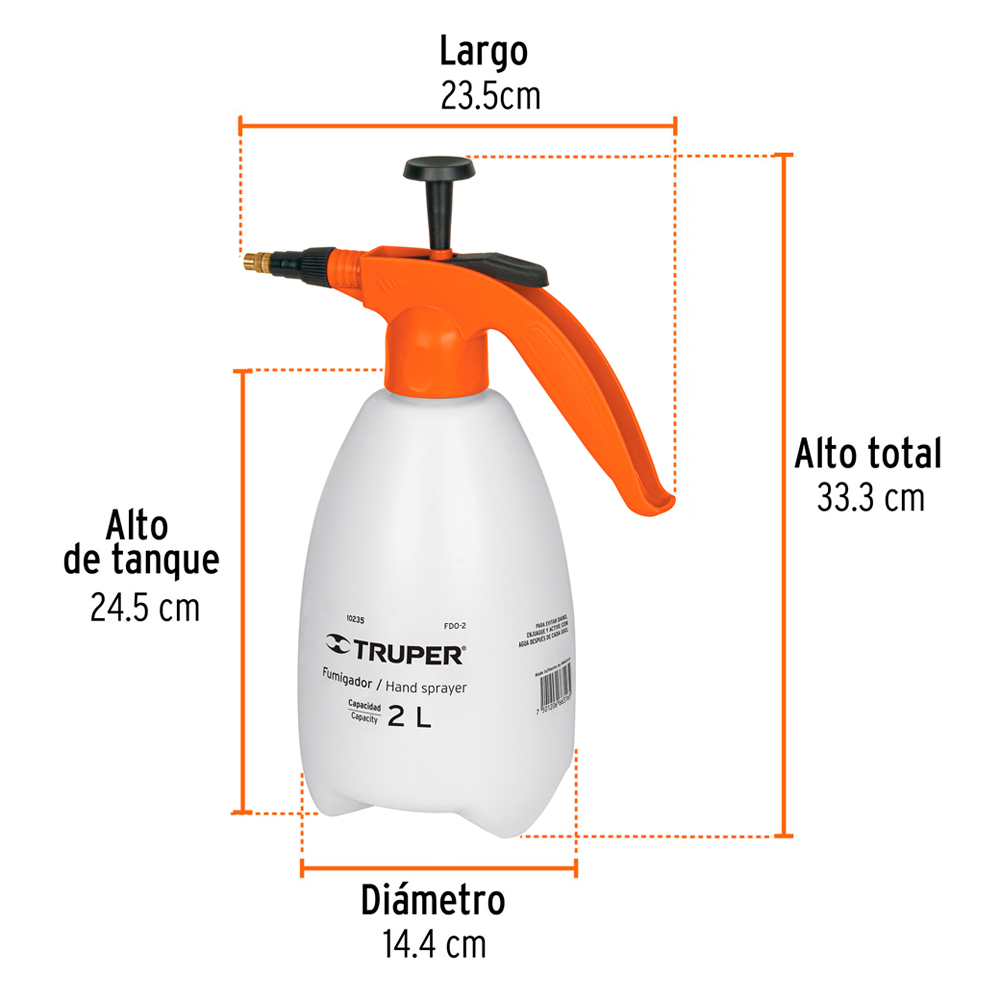 FUMIGADOR DE 2 LITROS DOMÉSTICO TRUPER - 3