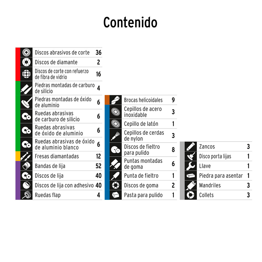 KIT CON 276 ACCESORIOS PARA MINI RECTIFICADORA TRUPER - 2