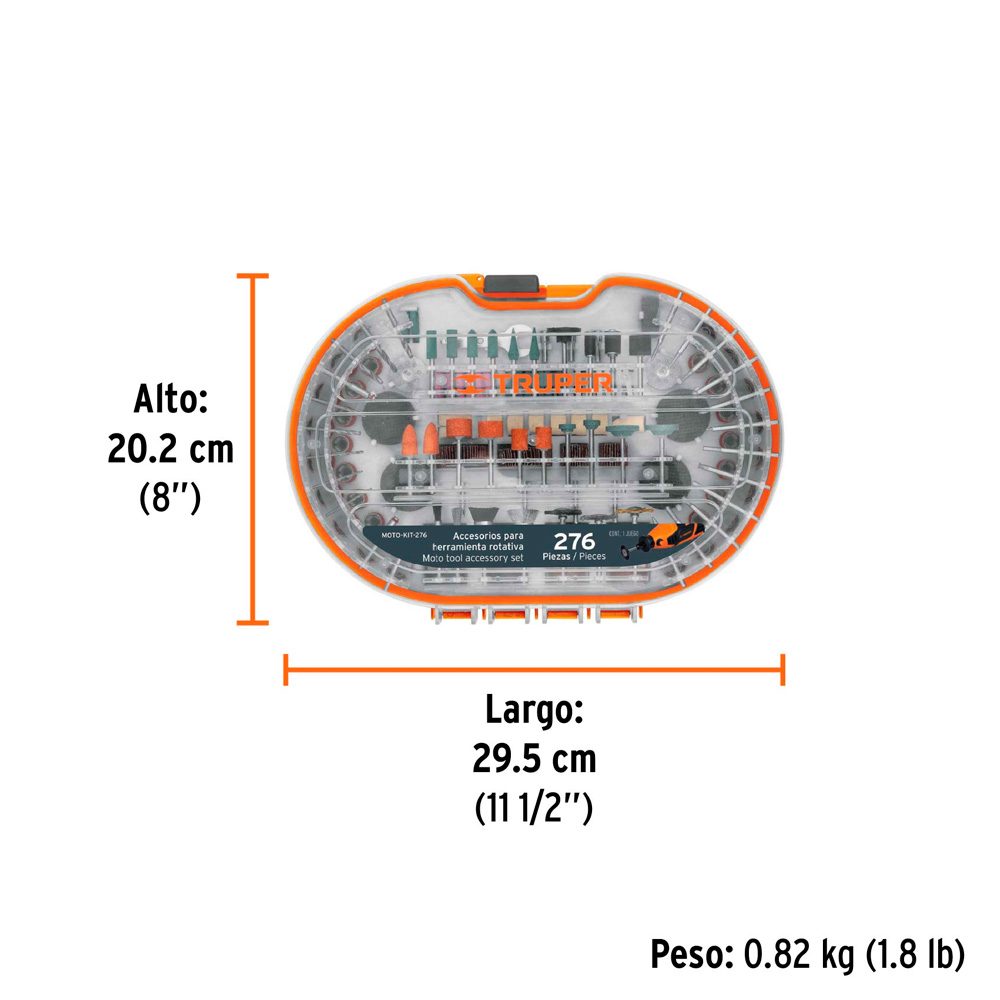 KIT CON 276 ACCESORIOS PARA MINI RECTIFICADORA TRUPER - 4