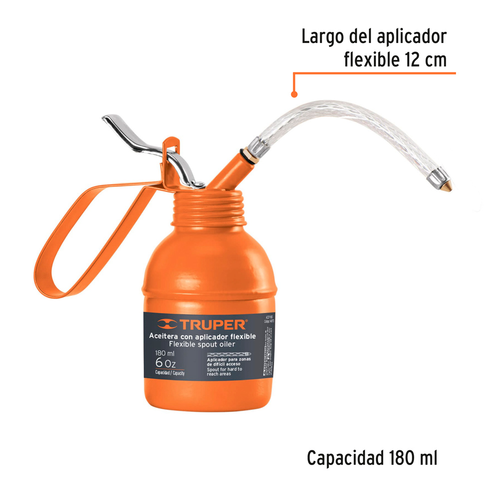 ACEITERA DE 180 ML (6 OZ) CON APLICADOR FLEXIBLE TRUPER - 3