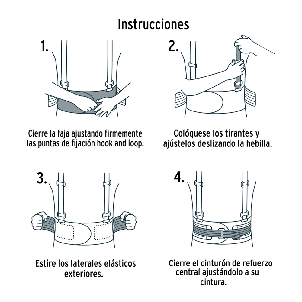 FAJA LUMBAR CON TERCER CINTURÓN TALLA G TRUPER - 5