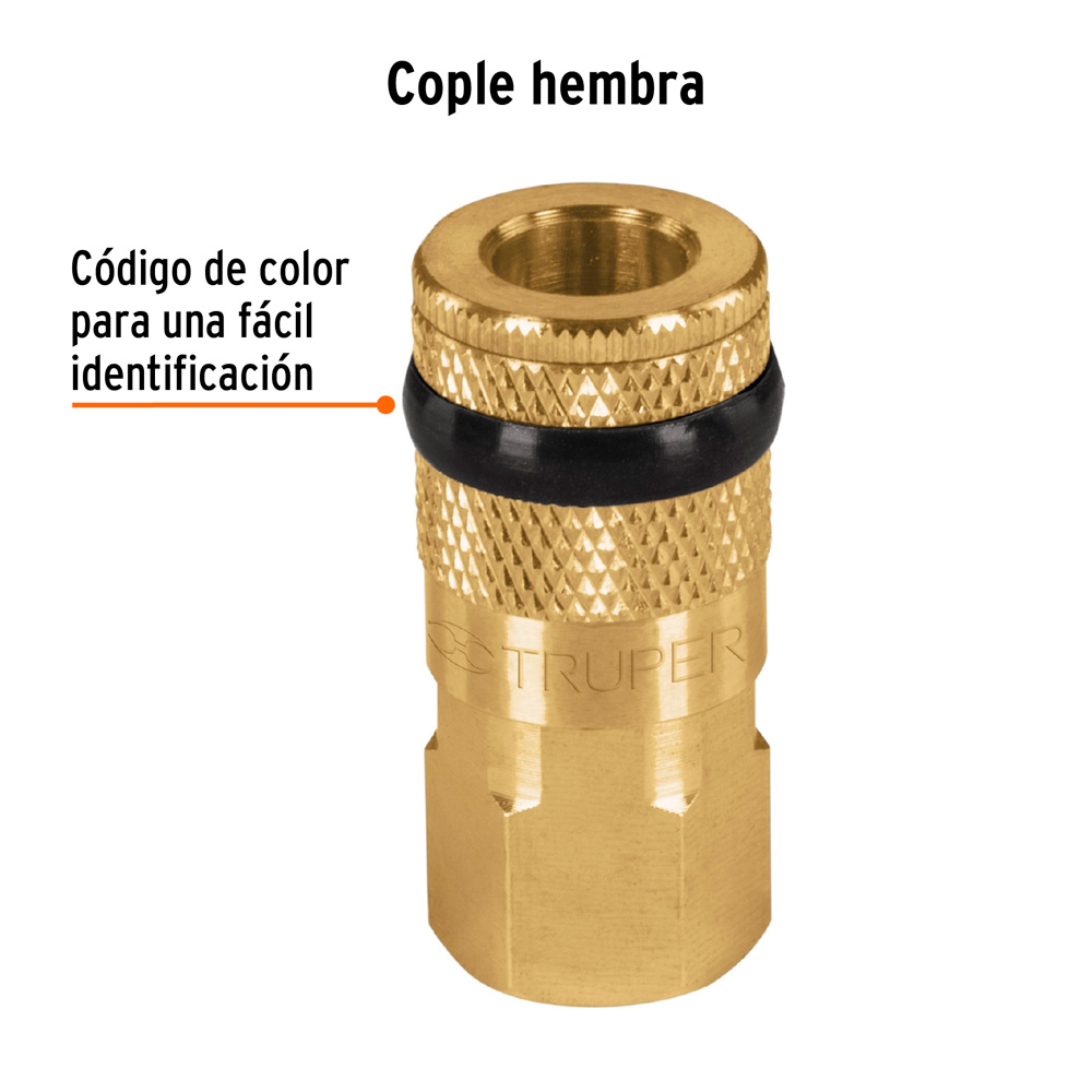 ACOPLE DE LATÓN CUERDA 1/4 NPT HEMBRA TRUPER - 2