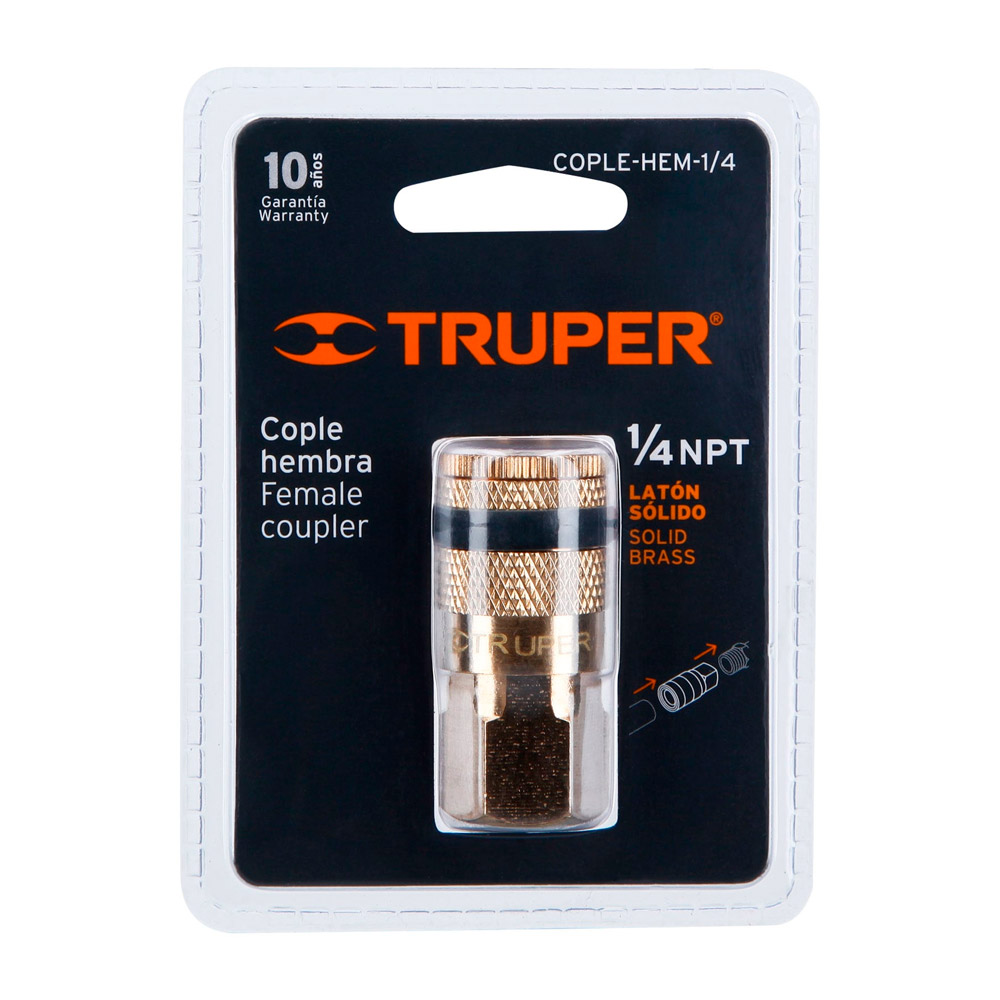 ACOPLE DE LATÓN CUERDA 1/4 NPT HEMBRA TRUPER - 3